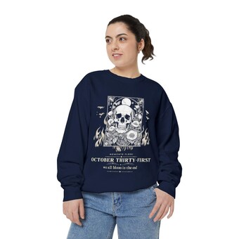 Gothic Skull Poppies Sweatshirt photo 3