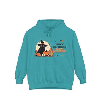 Retro Black Cat Witch Hat Hoodie photo 4