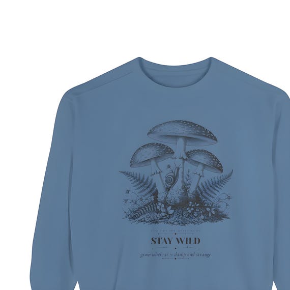 Fly Agaric Mushroom Sweatshirt — Comfort Colors crewneck sweatshirt by WedgeAtelier