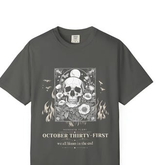 Skull and Poppies Halloween Tee photo 2
