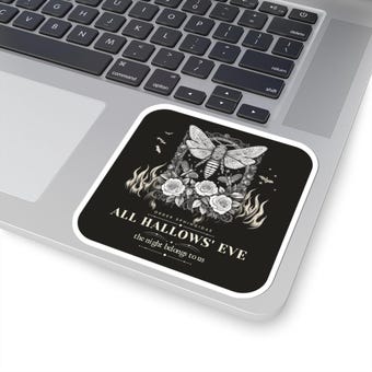 Gothic Moth Engraving Sticker photo 5