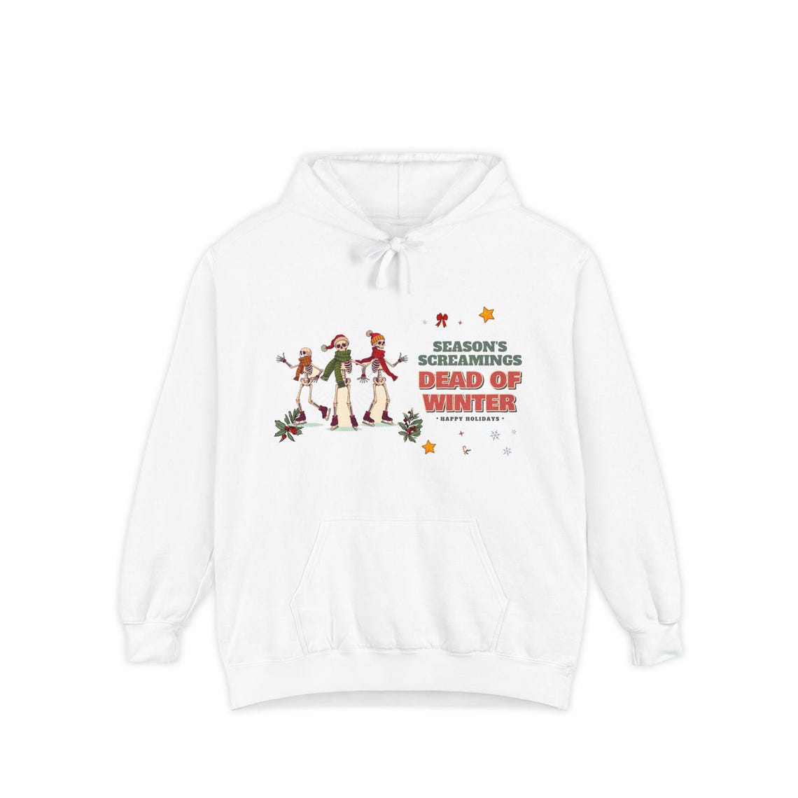 Dead of Winter Skeleton Christmas Hoodie by WedgeAtelier