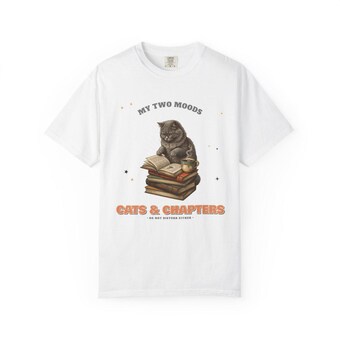 Cats & Chapters Book Lover Tee photo 2