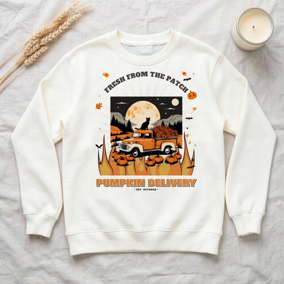 Pumpkin Delivery Truck Sweatshirt by WedgeAtelier