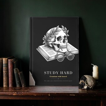 Dark Academia Skull Wall Art Print photo 3