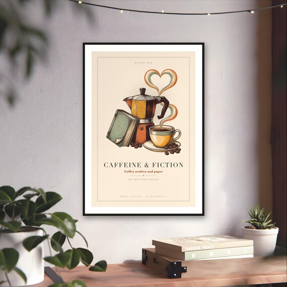 Caffeine and Fiction Print — art print by WedgeAtelier