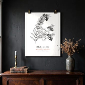 Botanical Honeybee Lavender Print photo 4