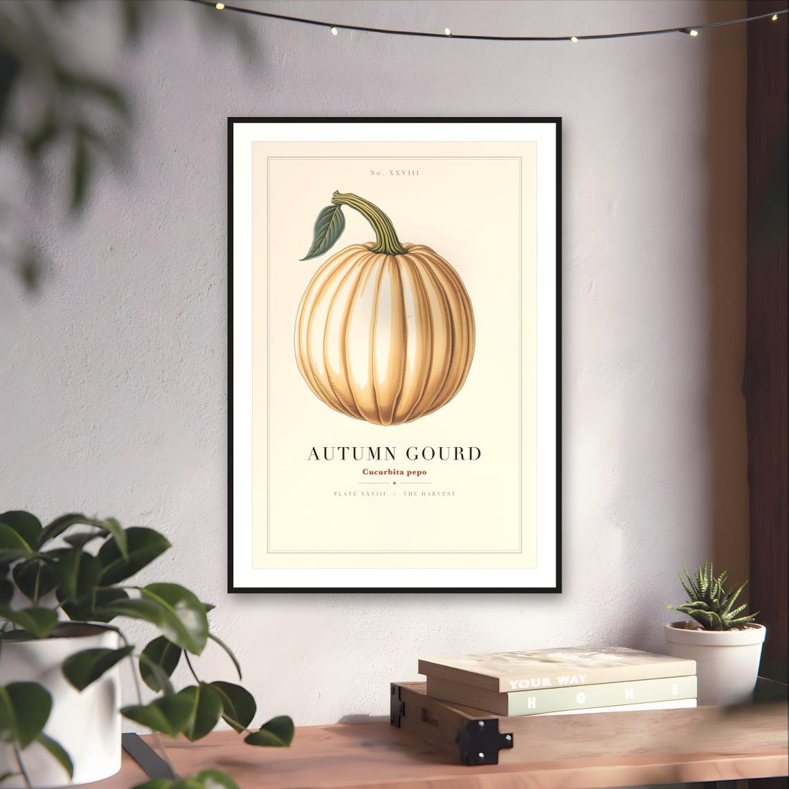 Vintage Autumn Gourd Print — art print by WedgeAtelier