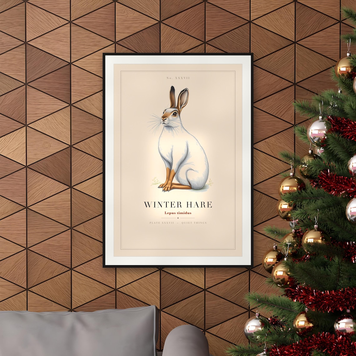 Winter Hare Specimen Plate Print — art print by WedgeAtelier