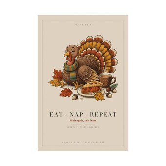 Eat Nap Repeat Thanksgiving Print photo 3