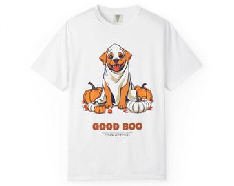 Good Boo Shirt, Dog Ghost Costume Halloween Tee, Retro Dog Mom Comfort Colors T-Shirt, Funny Puppy Gift