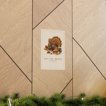 Eat Nap Repeat Thanksgiving Print photo 6