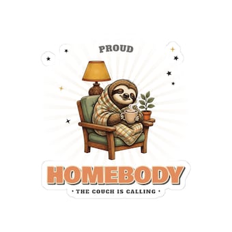 Homebody Sloth Sticker photo 4