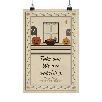 Funny Halloween Folk Art Print photo 2