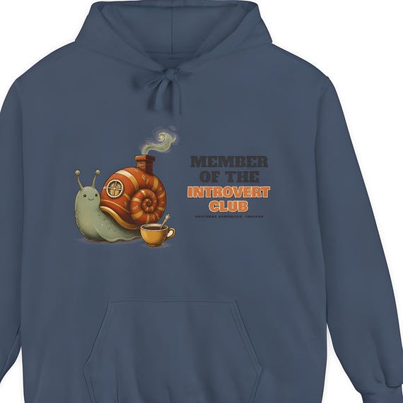 Introvert Club Snail Hoodie — Comfort Colors hoodie by WedgeAtelier