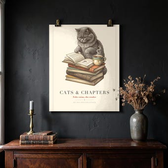 Cats & Chapters Wall Art Print photo 4