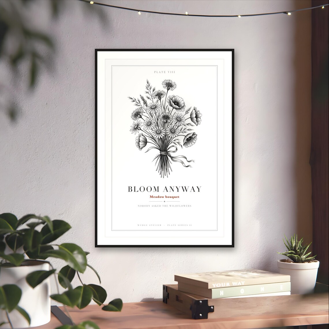 Wildflower Bouquet Print — art print by WedgeAtelier