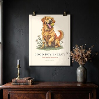 Golden Retriever Retro Art Print photo 4