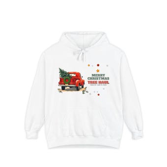 Vintage Red Truck Christmas Hoodie photo 2