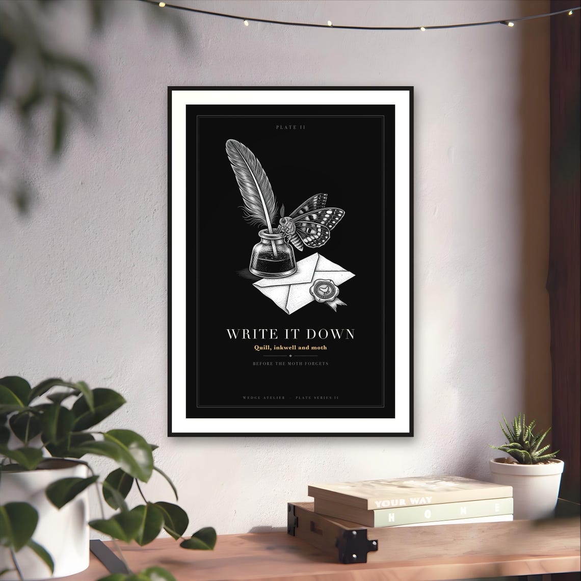Dark Academia Writer Print — art print by WedgeAtelier