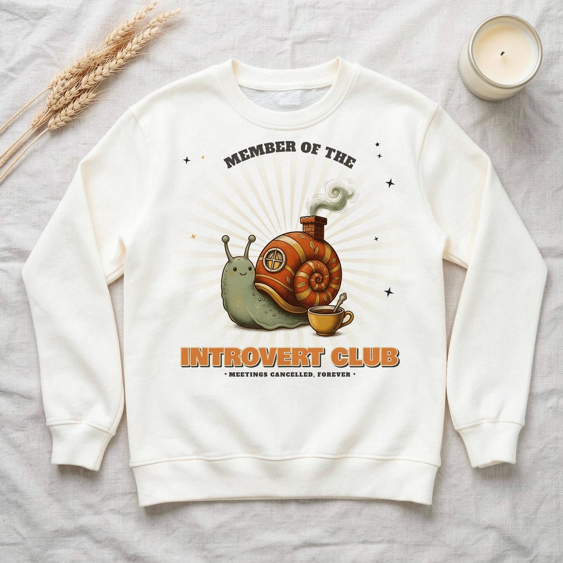 Introvert Club Snail Sweatshirt by WedgeAtelier