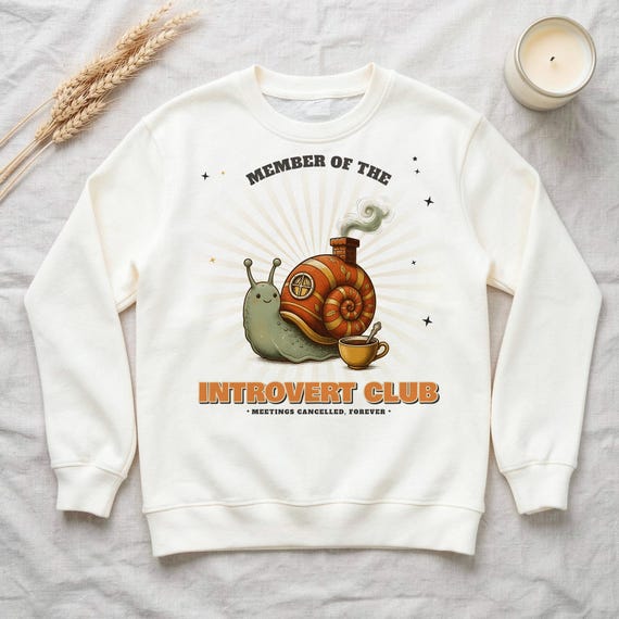 Introvert Club Snail Sweatshirt by WedgeAtelier