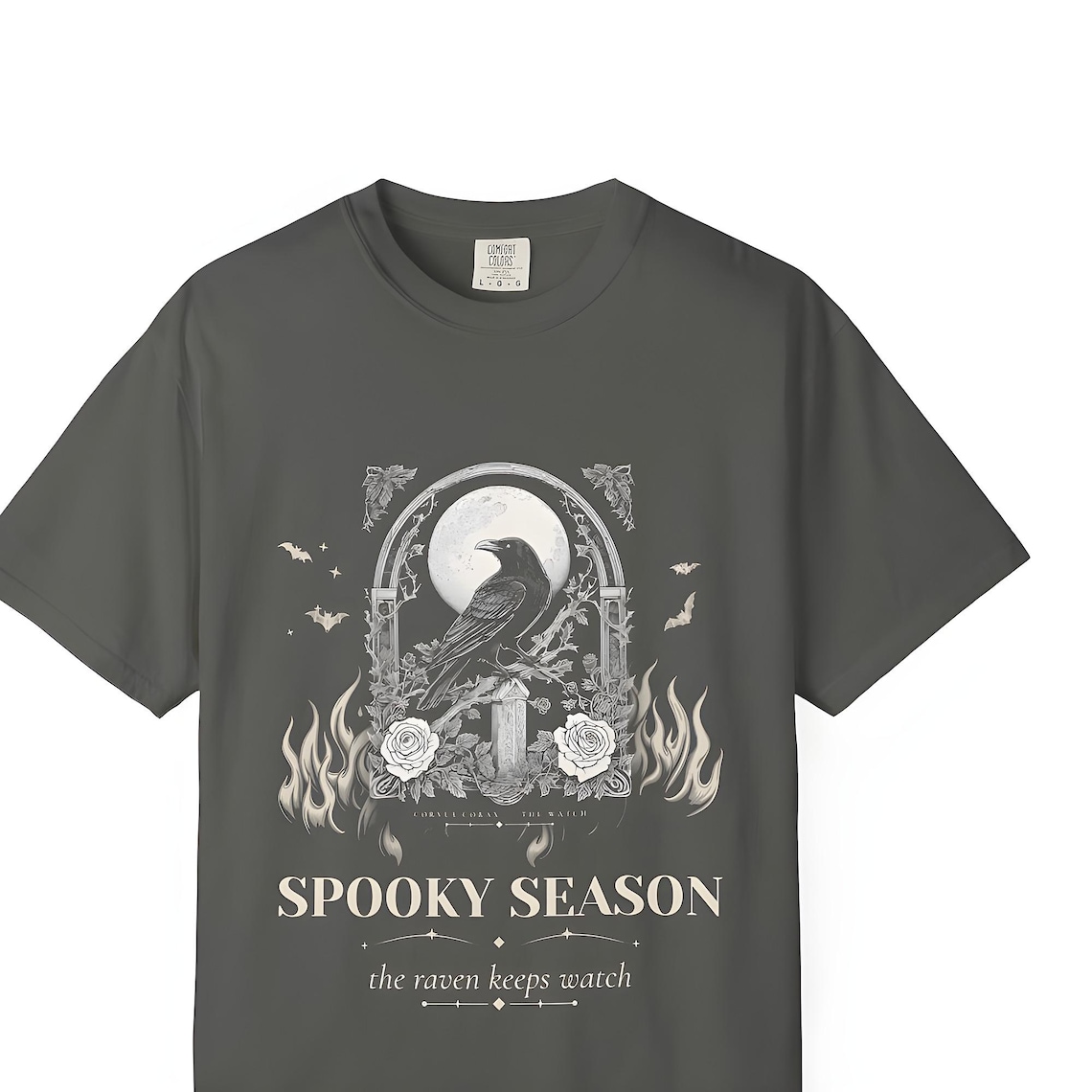Gothic Raven Moon T-Shirt — Comfort Colors tee by WedgeAtelier