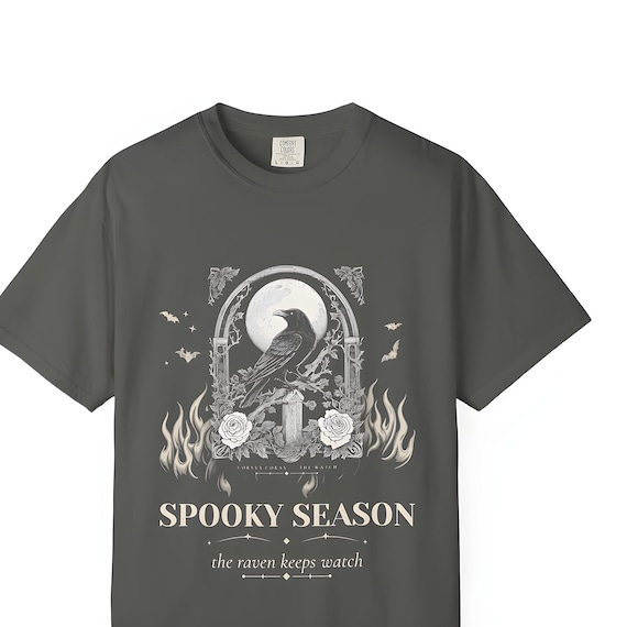 Gothic Raven Moon T-Shirt — Comfort Colors tee by WedgeAtelier