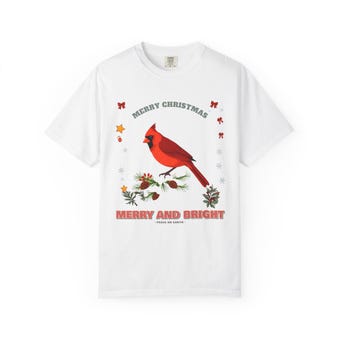 Cardinal Christmas Comfort Colors Shirt photo 2