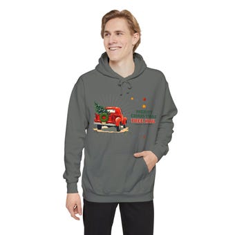 Vintage Red Truck Christmas Hoodie photo 5