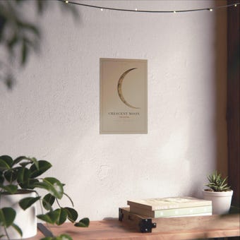 Gold Crescent Moon Print photo 6