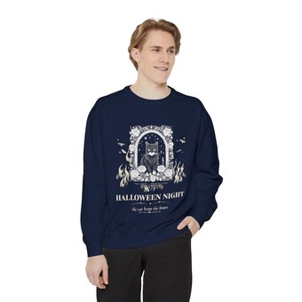Gothic Cat Halloween Sweatshirt photo 4