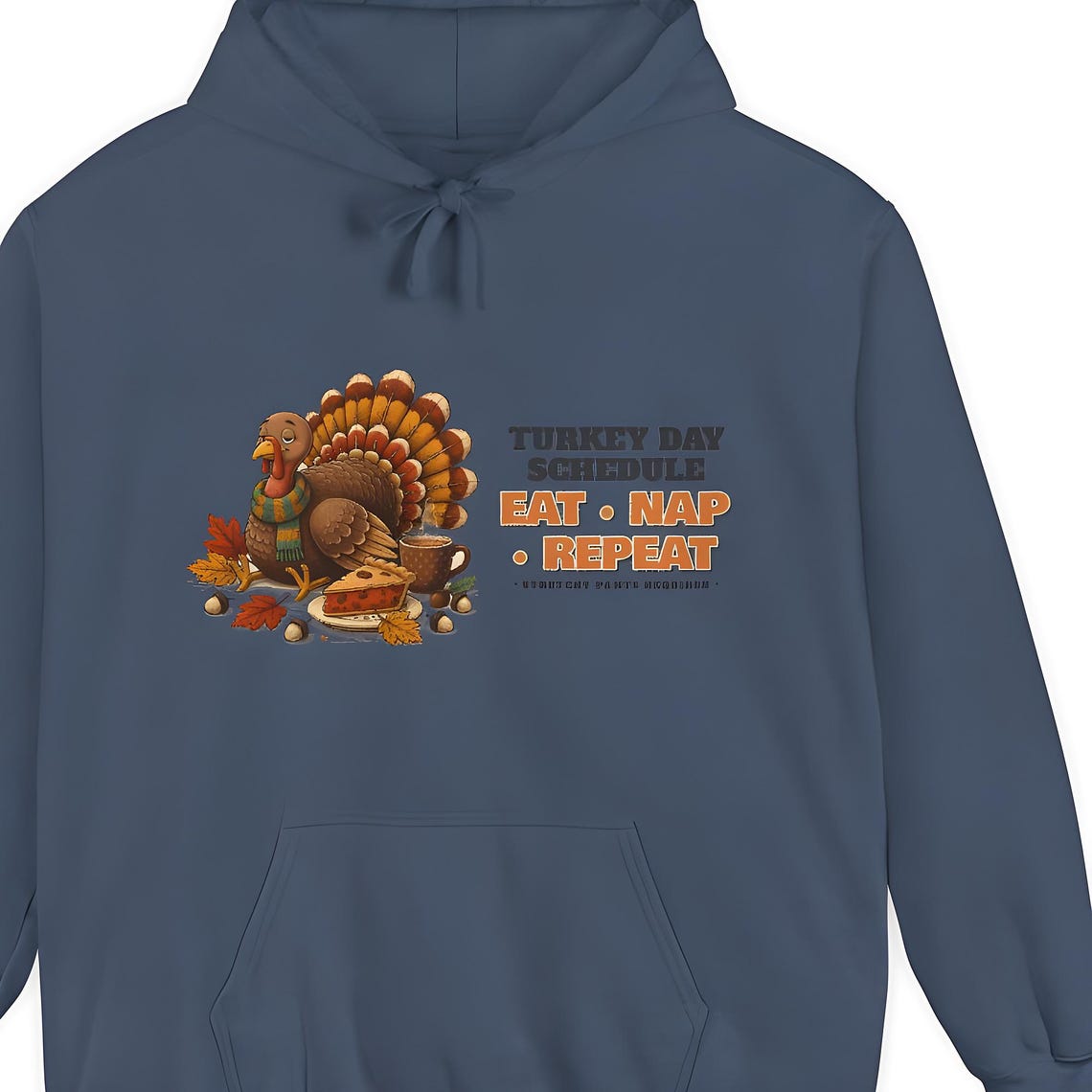 Eat Nap Repeat Thanksgiving Hoodie — Comfort Colors hoodie by WedgeAtelier