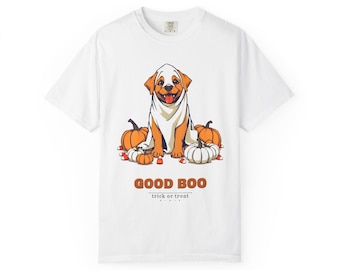 Good Boo Shirt, Dog Ghost Costume Halloween Tee, Retro Dog Mom Comfort Colors T-Shirt, Funny Puppy Gift