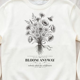 Cottagecore Wildflower Bouquet Sweatshirt photo 3