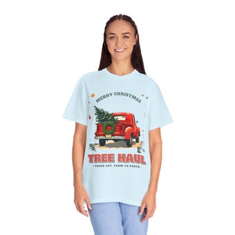 Vintage Red Truck Christmas Tee photo 3