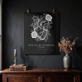 Anatomical Heart Rose Engraving Print photo 4