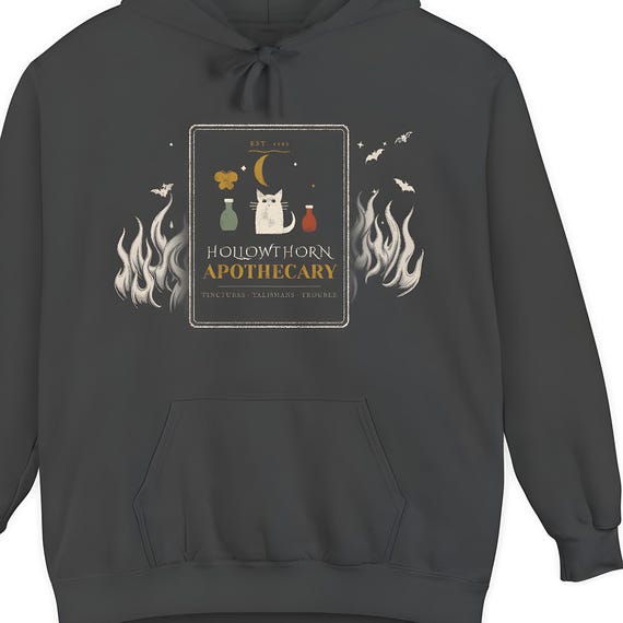Hollowthorn Apothecary Hoodie — Comfort Colors hoodie by WedgeAtelier