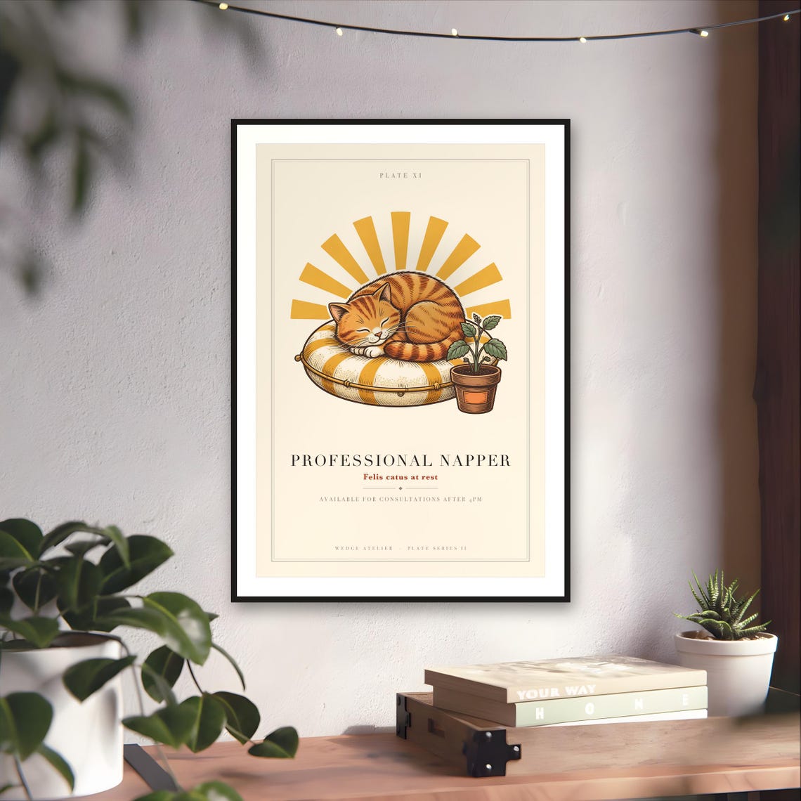 Professional Napper Cat Print — art print by WedgeAtelier