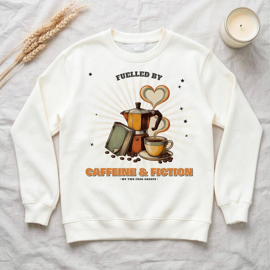 Caffeine & Fiction Sweatshirt by WedgeAtelier