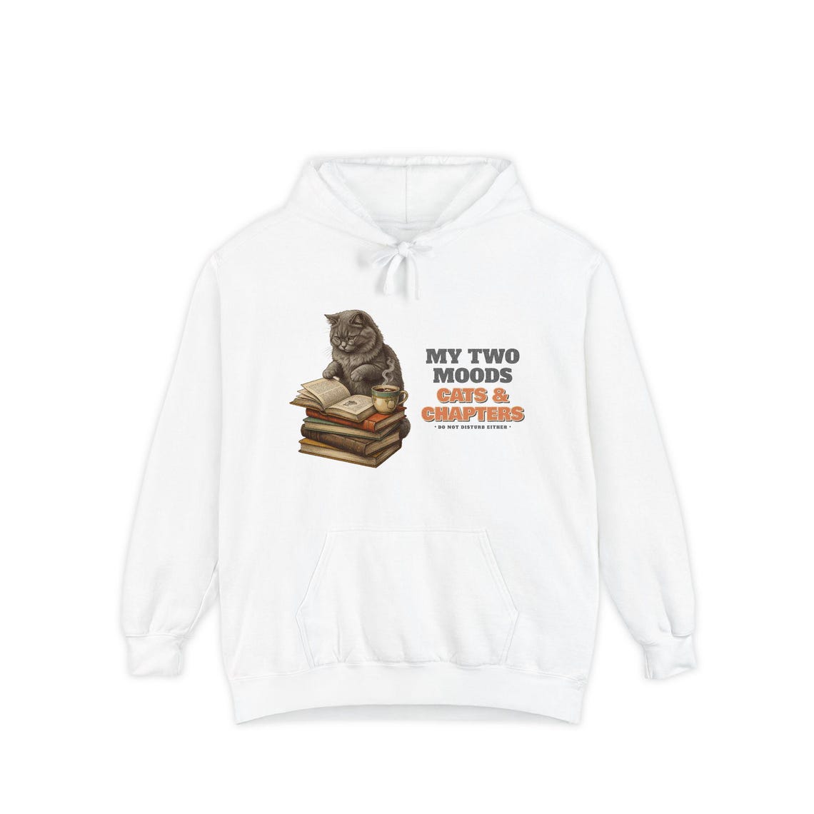 Bookish Cat Reading Hoodie by WedgeAtelier