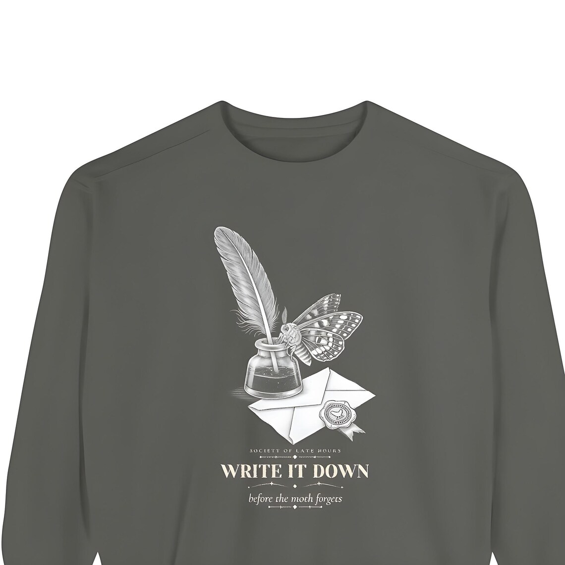 Dark Academia Writer Sweatshirt — Comfort Colors crewneck sweatshirt by WedgeAtelier