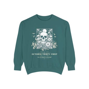 Gothic Skull and Poppies Sweatshirt photo 3