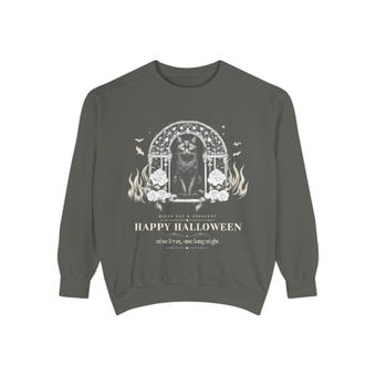 Gothic Black Cat Halloween Sweatshirt photo 2
