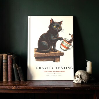 Gravity Testing Cat Wall Art Print photo 3