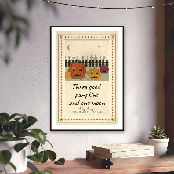 Folk Art Jack O Lantern Sampler Print — art print by WedgeAtelier