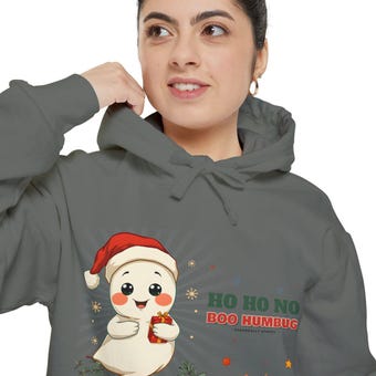 Boo Humbug Ghost Santa Hat Hoodie photo 5