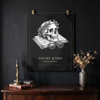 Dark Academia Skull Wall Art Print photo 2