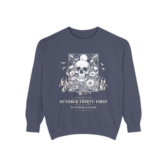 Gothic Skull and Poppies Sweatshirt photo 4