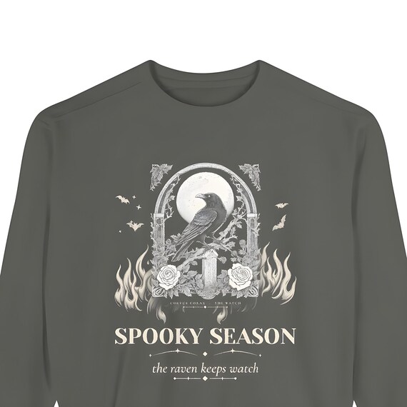 Gothic Raven Moon Sweatshirt — Comfort Colors crewneck sweatshirt by WedgeAtelier